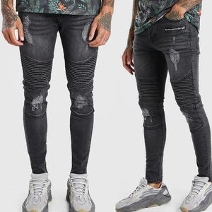 boohooMAN Spray On Skinny Biker Jeans w/ Zips